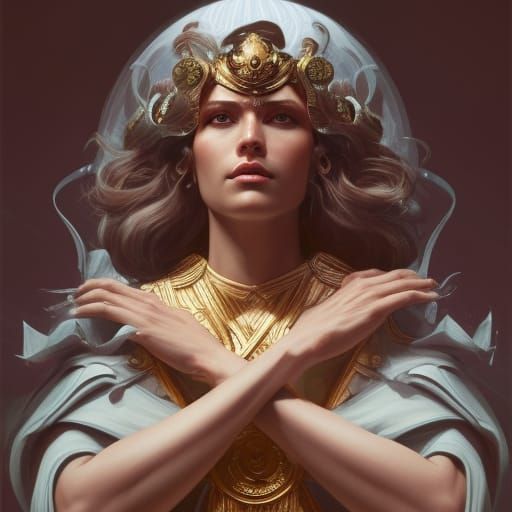 Powerful God Portrait in Hyperdetailed Digital Art