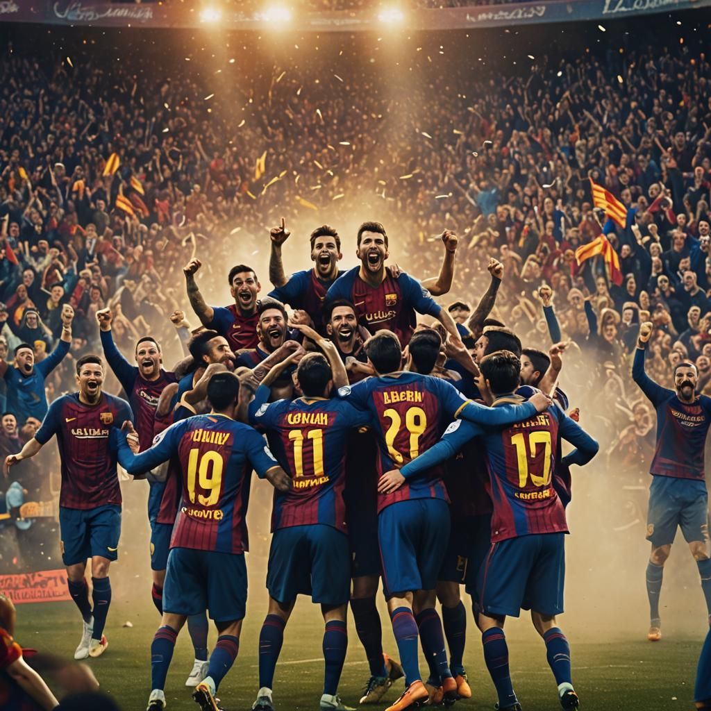 Barcelona's Triumphant Victory Celebration at Camp Nou