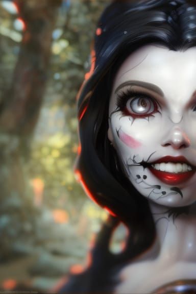 American McGee's snow white, beautiful face symmetrical face...