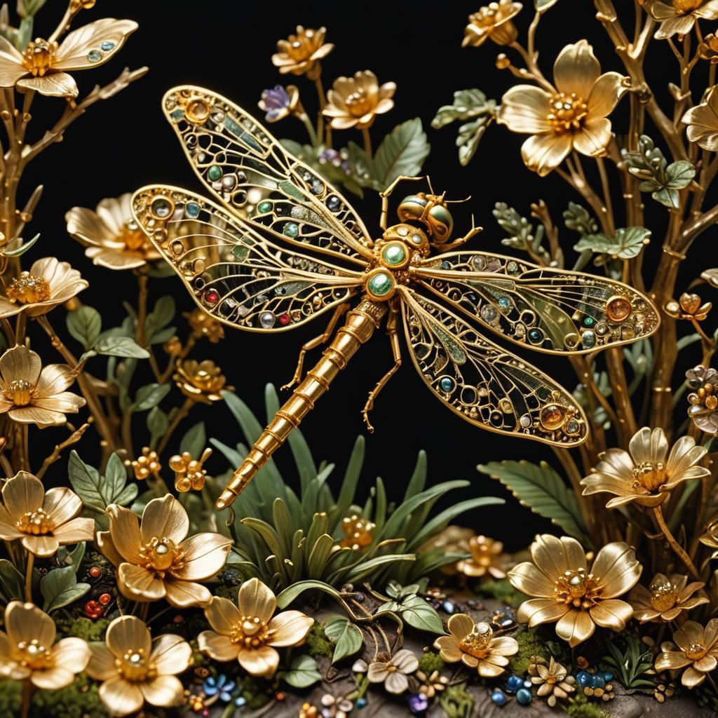 Dragonfly Brooch  by @Foul Rabbit