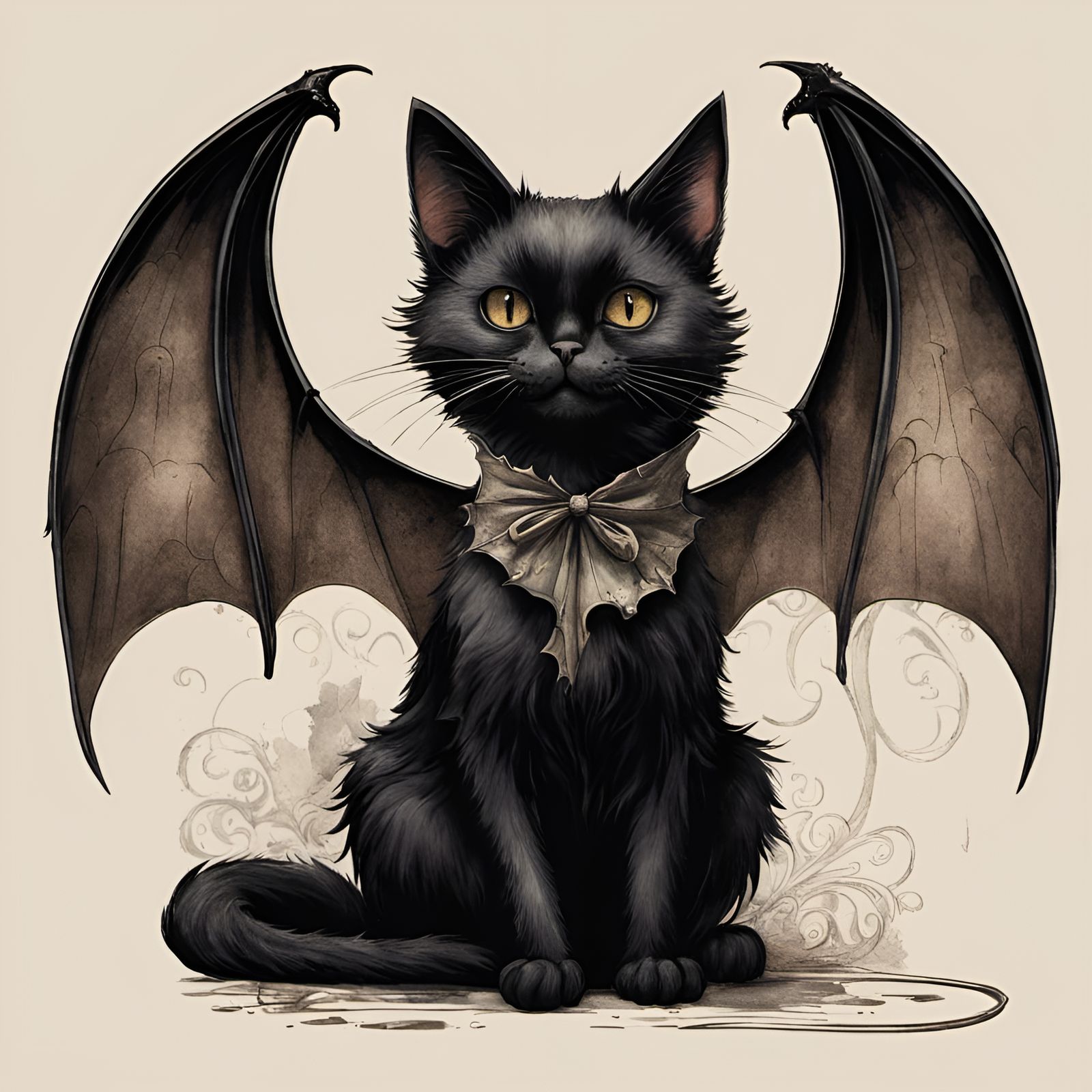 Noise a vampire black cat makes: VAMPURRR - AI Generated Artwork ...