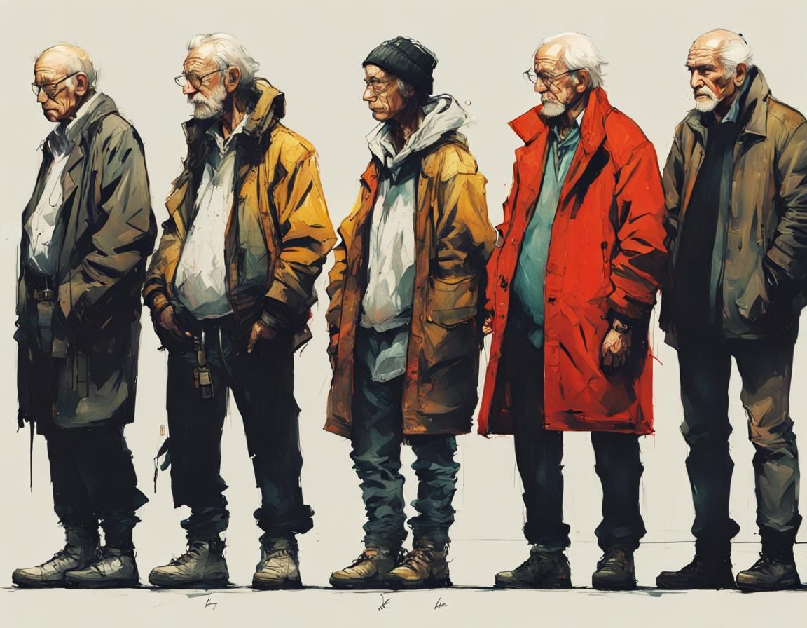 Inkpunk Figures: Life Stages in Vivid Color