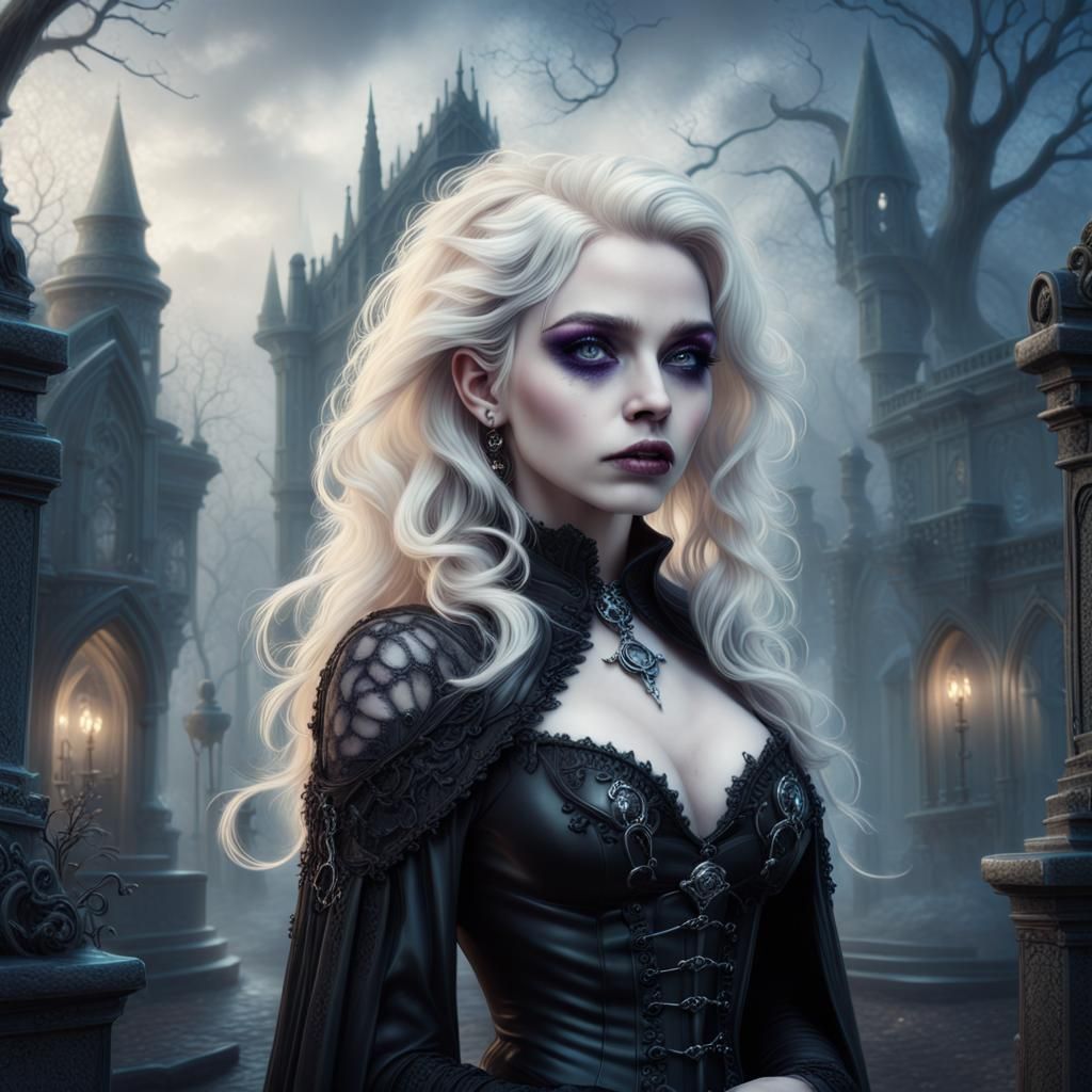 Blonde Gothic Woman - AI Generated Artwork - NightCafe Creator