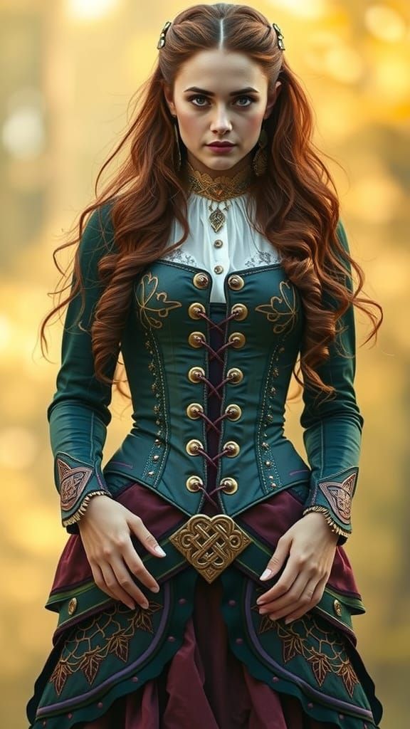Celtic Warrior Queen in Gothic Velvet Gown