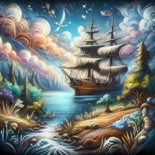 pirate ship <lora:Chalk Fantasy SD15:1.0>