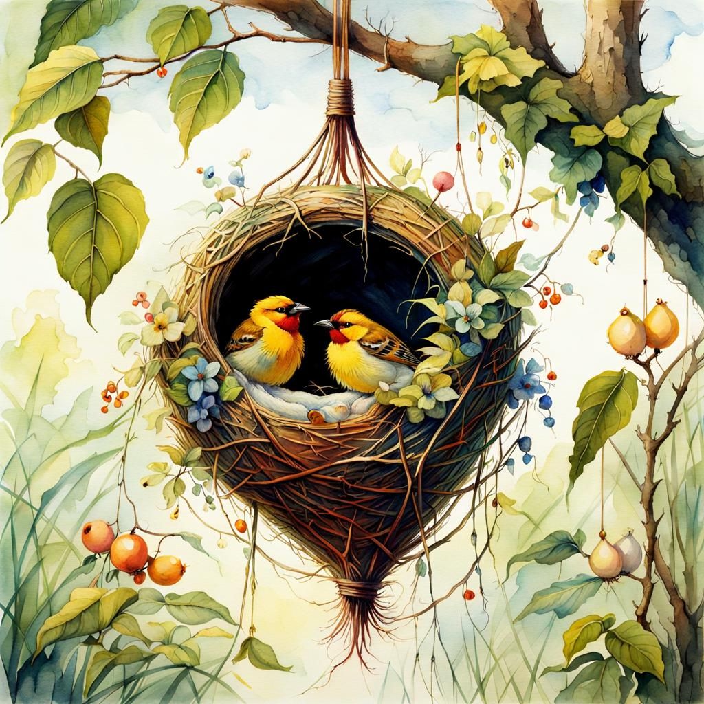 hanging baya weaver bird nest  by @Bff42