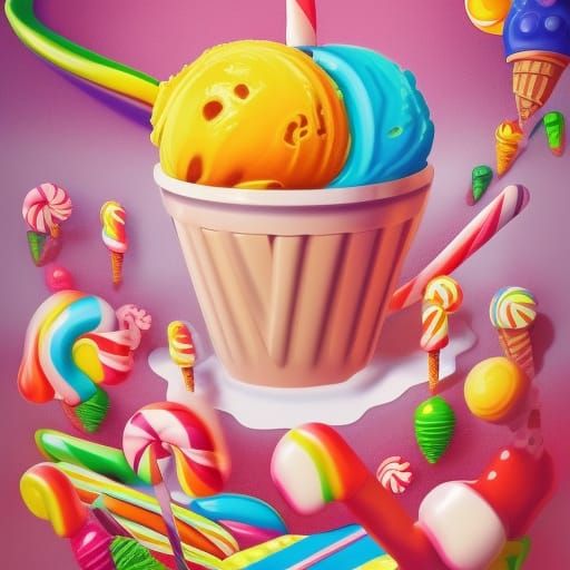 Ice Cream Sundae - AI Generated Artwork - NightCafe Creator