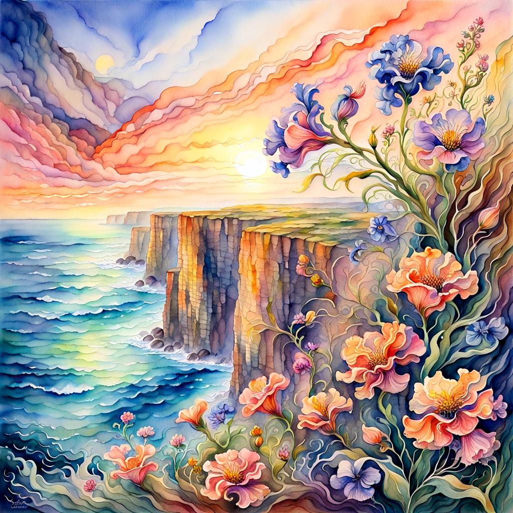 Flowers on the cliff  by @flowers on the head