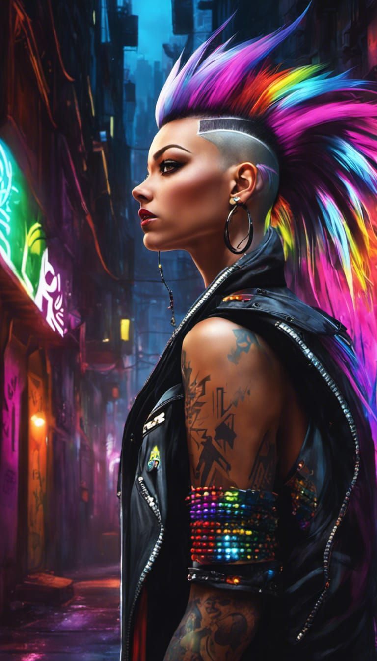 Rainbow Spiked Mohawk