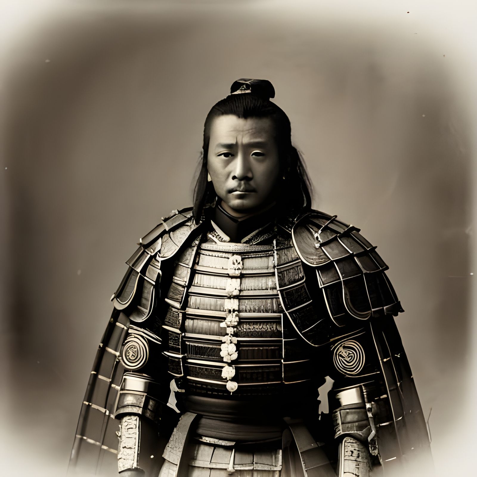 Japanese samurai warrior from 19th century japan false