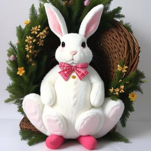 large bunny made of bunnies