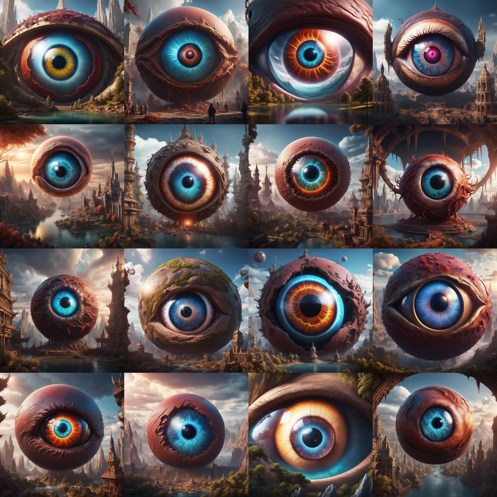 A giant eyeball seeing the world being created