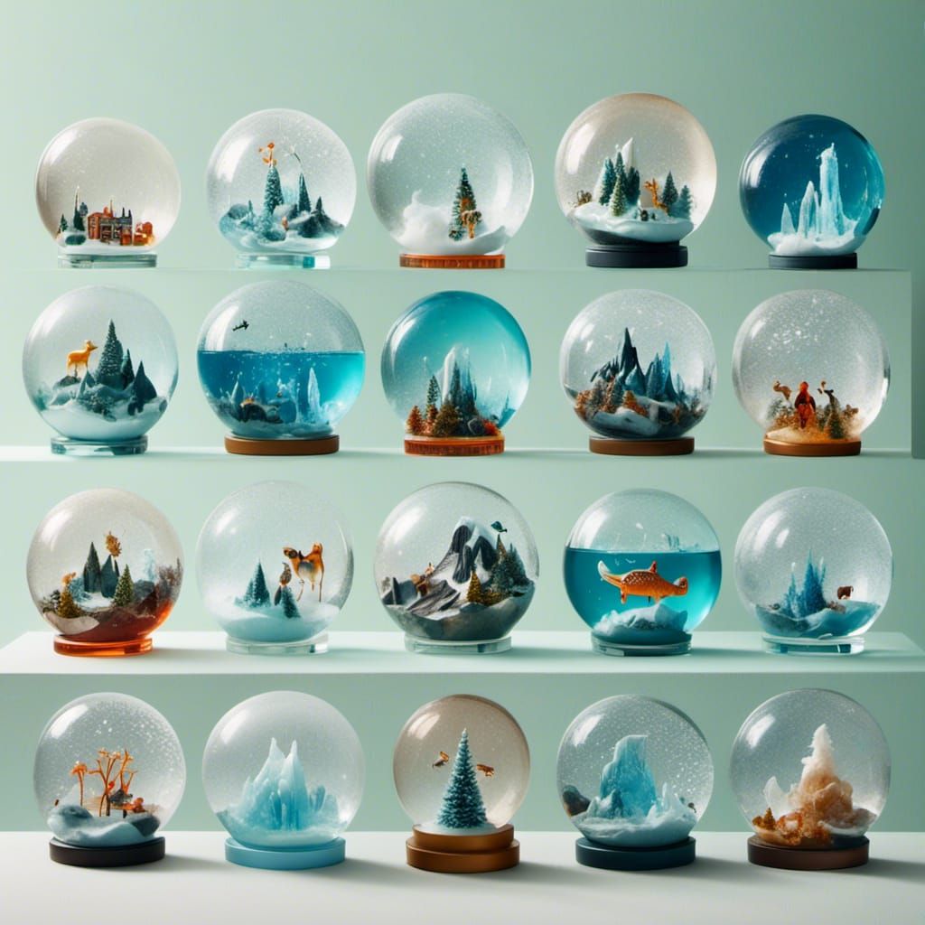 Elemental Snow Globes: Fire, Water, Earth, Air