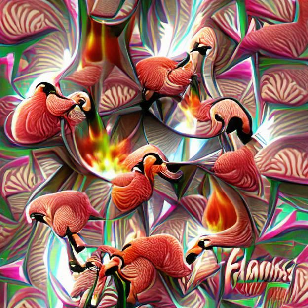 flaming flamingos kaleidoscope parallax