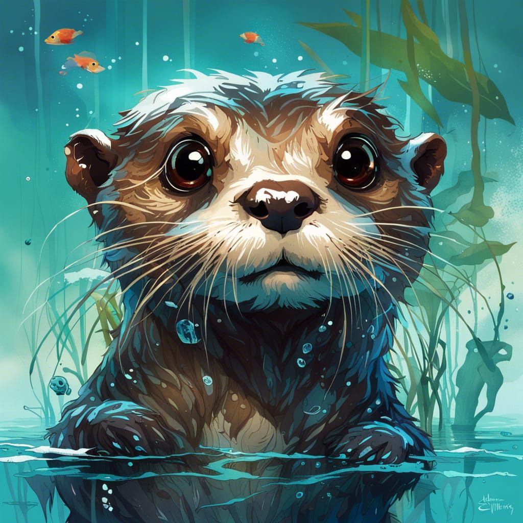 Adorable Otter   by @Creative Digital Artist