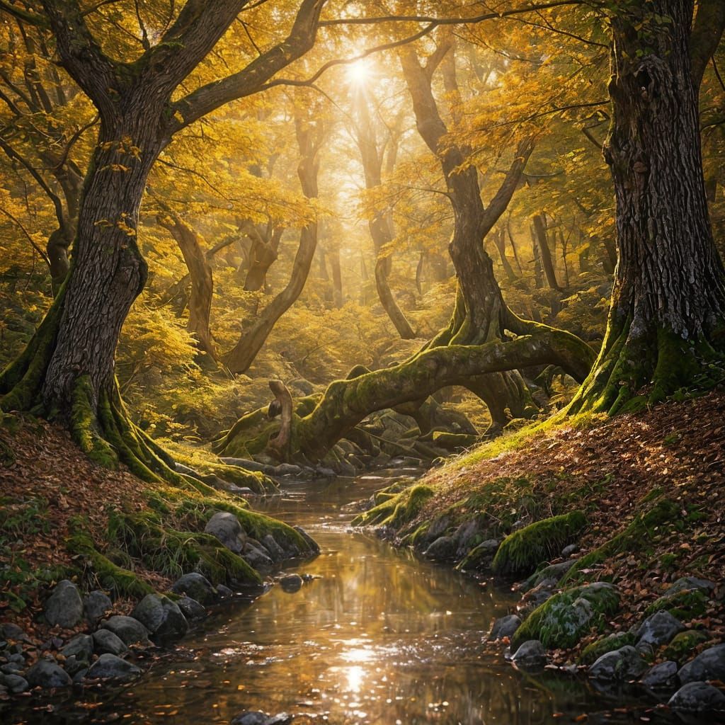 Magical Enchanted Forest Tunnel with Autumn Foliage