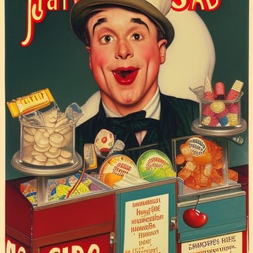 He’s a sweettalkin’ sugarcoated candy man, candy man AI Generated