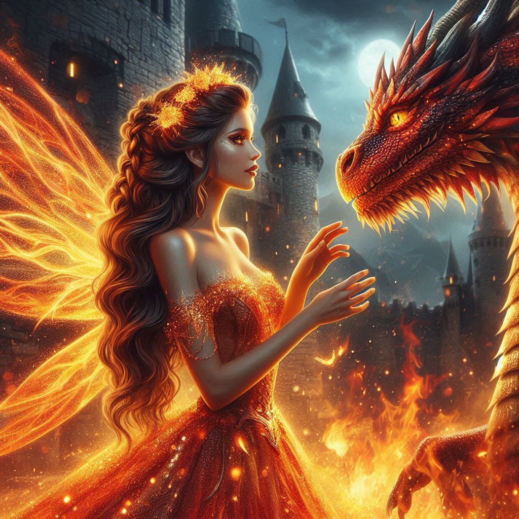 Fire Fairy with Fire Dragon (2)