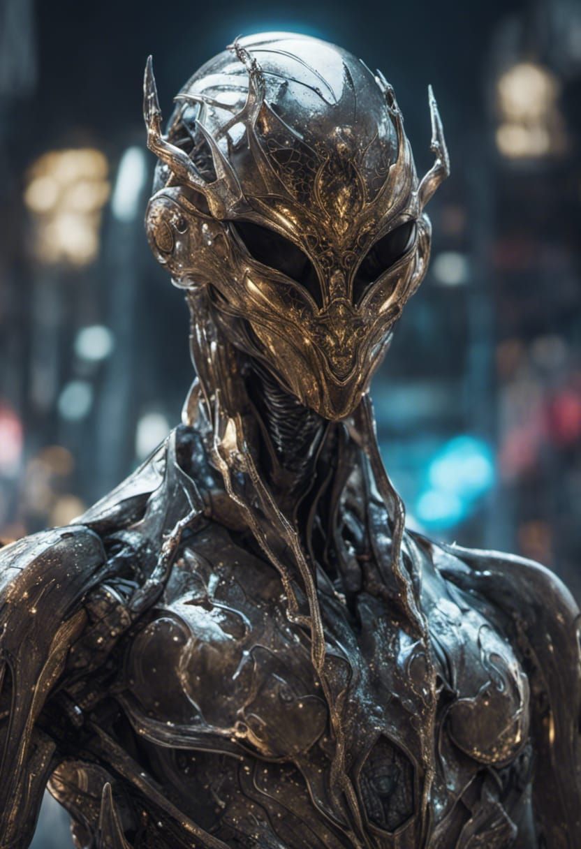 Filigree Mantis in Nano-Cracked Circuitry Fantasy