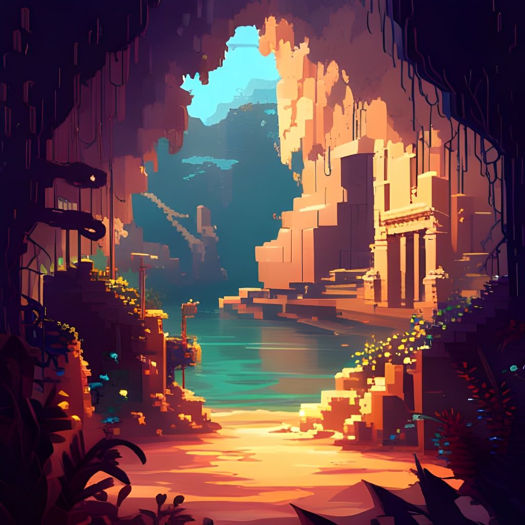 Pixel ruins. - AI Generated Artwork - NightCafe Creator