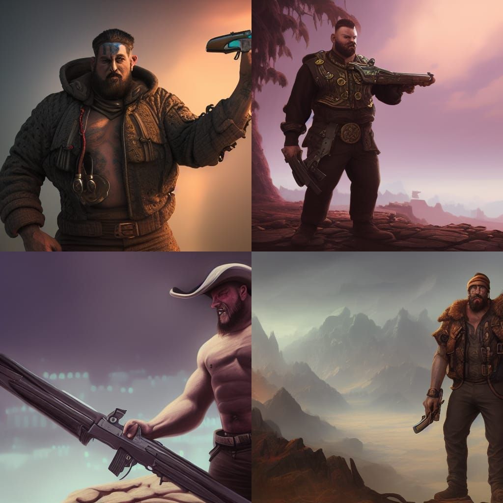 stocky man with revolver