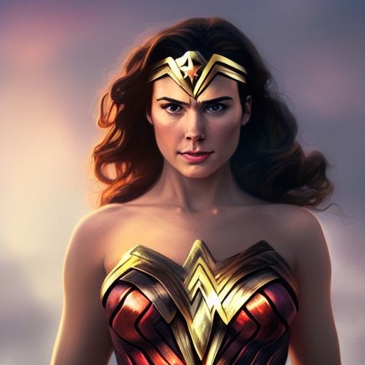 Premium AI Image  Wonder Woman cartoon character Generative AI