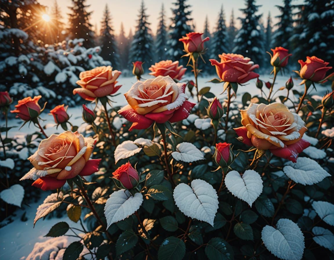 Snowy Rose  by @GeoPepito