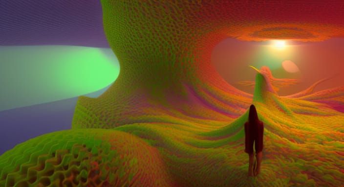 Dreamy Surreal Flora in 3D Render, Moebius Style