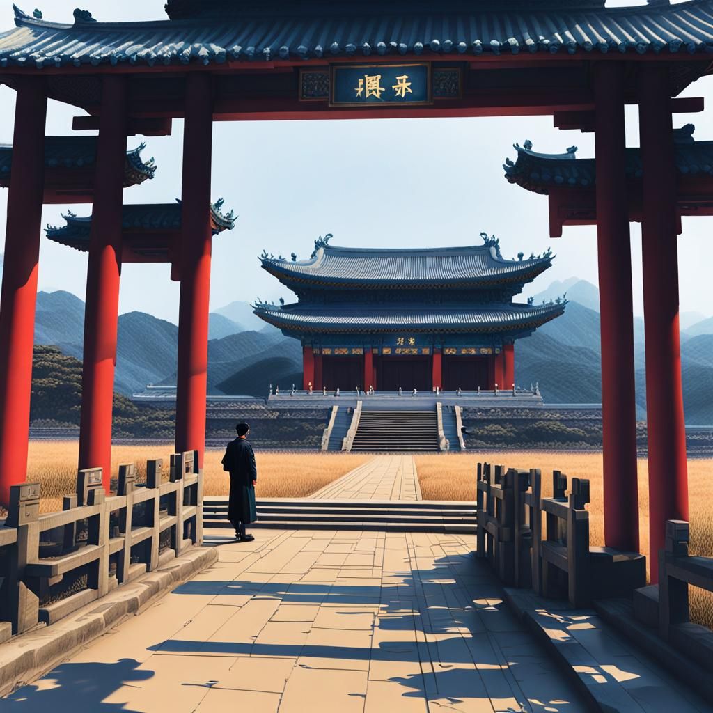 Steampunk Time Traveler at the Clock Tower