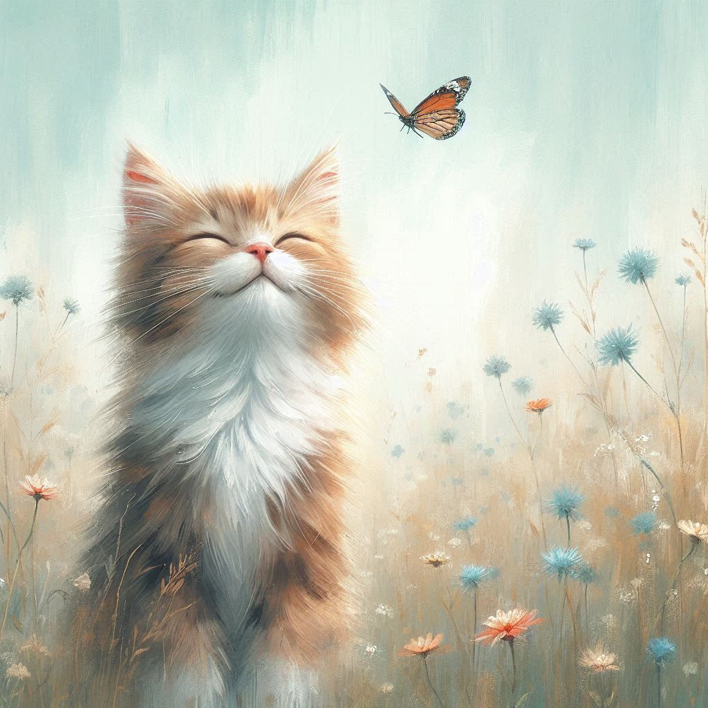 minimalist painting cat.