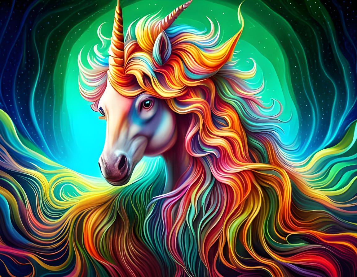 a magical Unicorn, insane details, psychedelic - AI Generated Artwork ...