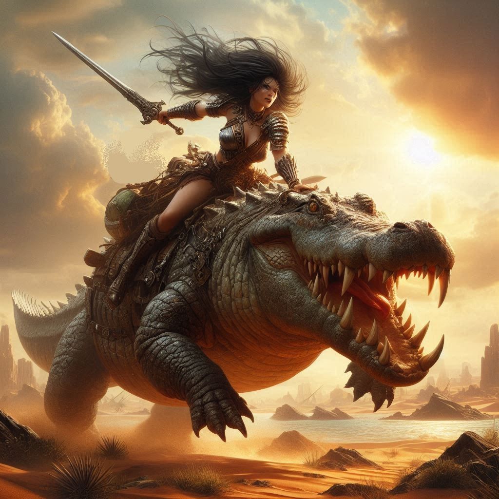 "Marta Tavares and Doom Croc"