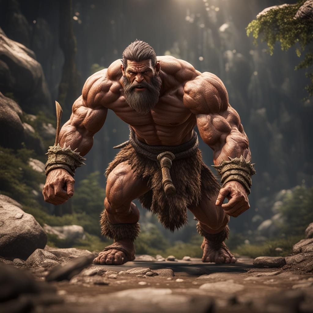 Prehistoric man almost strong and buff