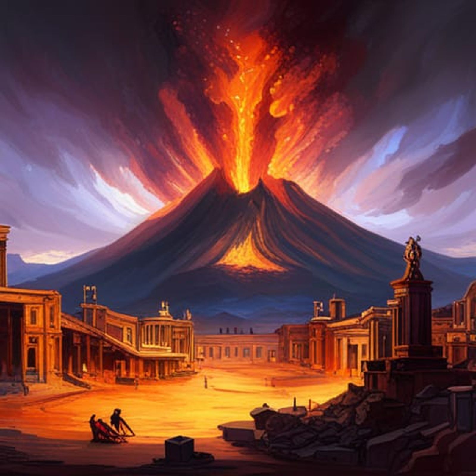 mount vesuvius eruption painting