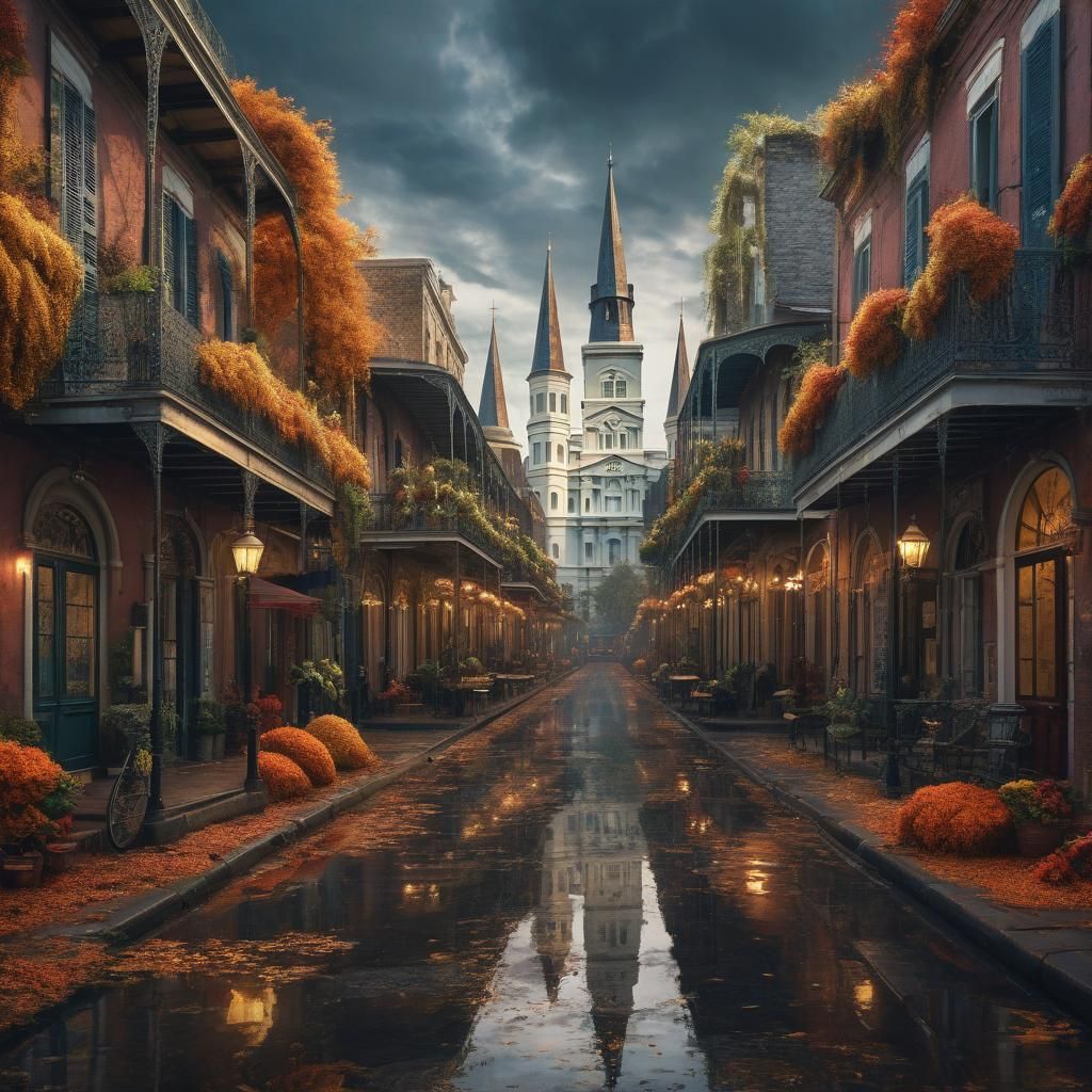 New Orleans in autumn Epic cinematic brilliant stunning intr...