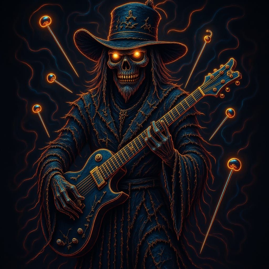 <lora:Dark Voodoo:1.0> Dark Voodoo Guitarist