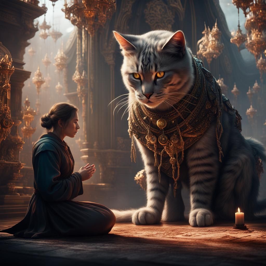 people who pray to a real cat  by @moldovan dorin cristian