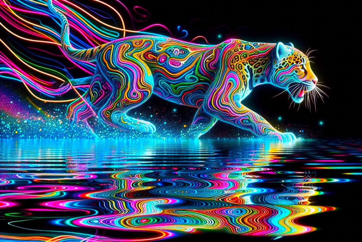 Neon Jag Goes for a Swim