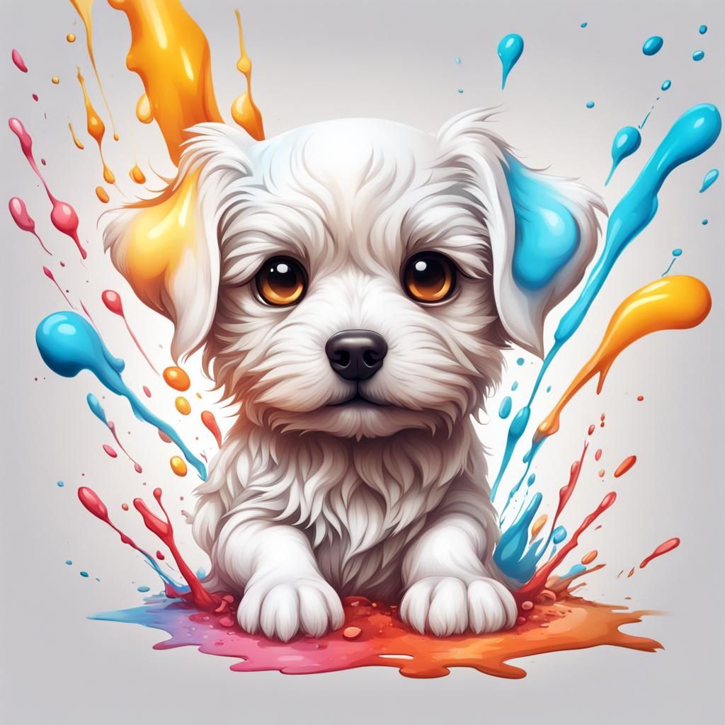 Chibi dog Hyperrealistic