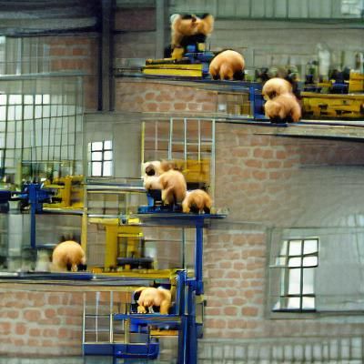 Chio Pom-Bär bears are escaping from the factory