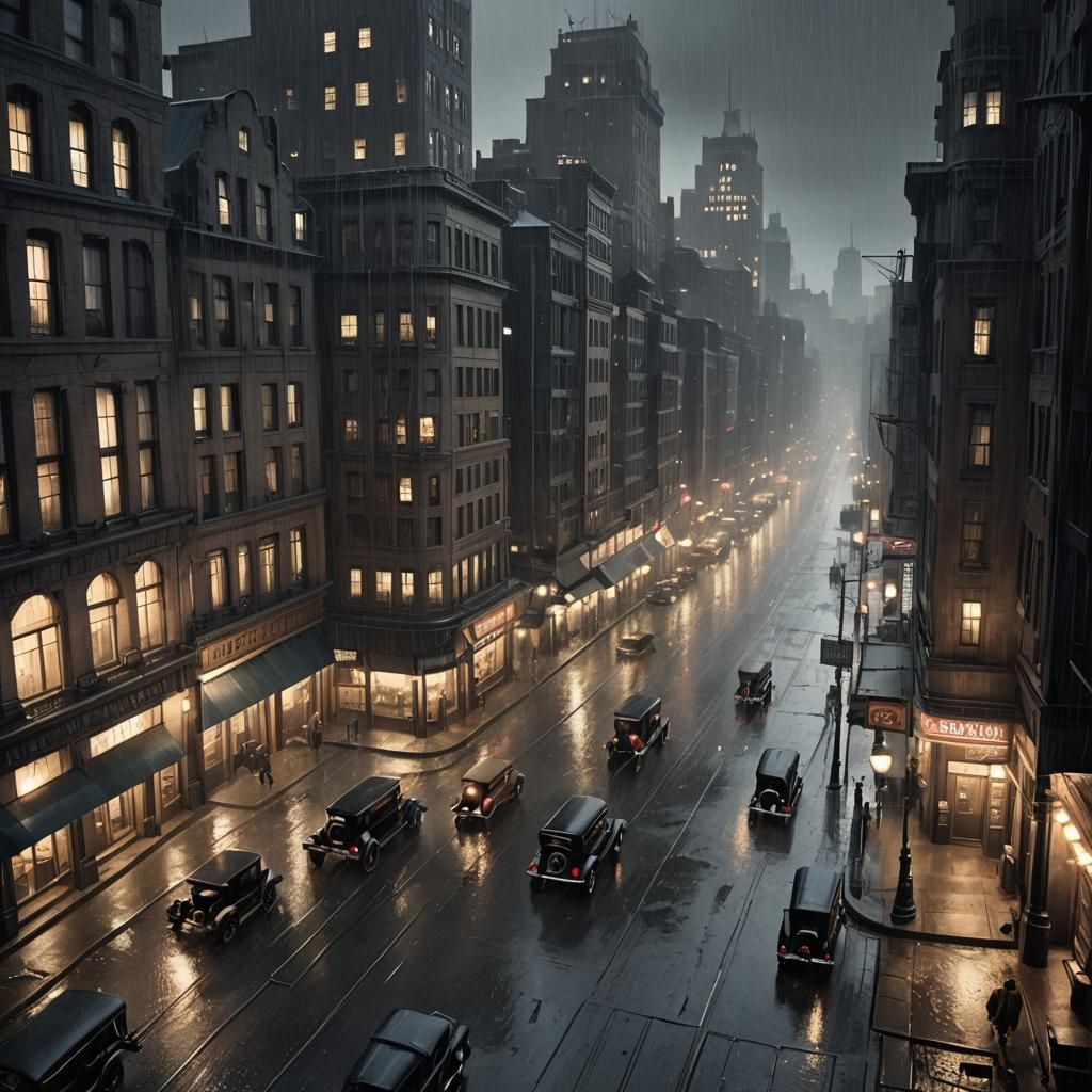 Rain In The City 1920's