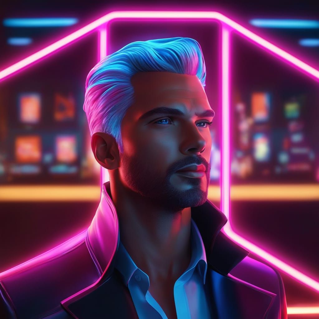 A neon man