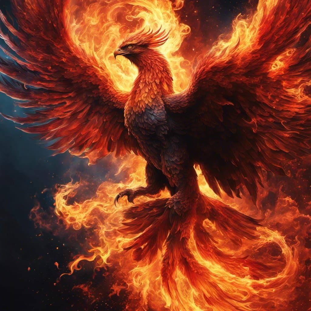 Phoenix fiery portrait 🔥 no loras  🔥  no PRO   by @Magdalene