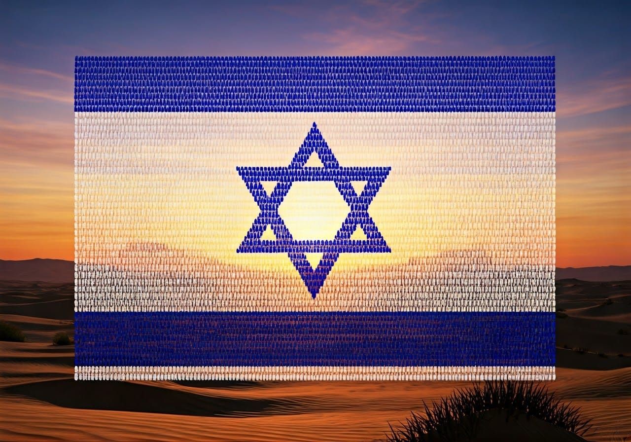 Israel Flag in Vibrant 3D Anime Style