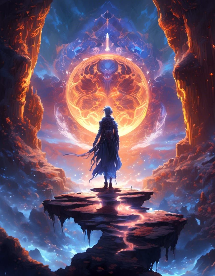 A noble goddess taking the form of the heavens. Her body a c...