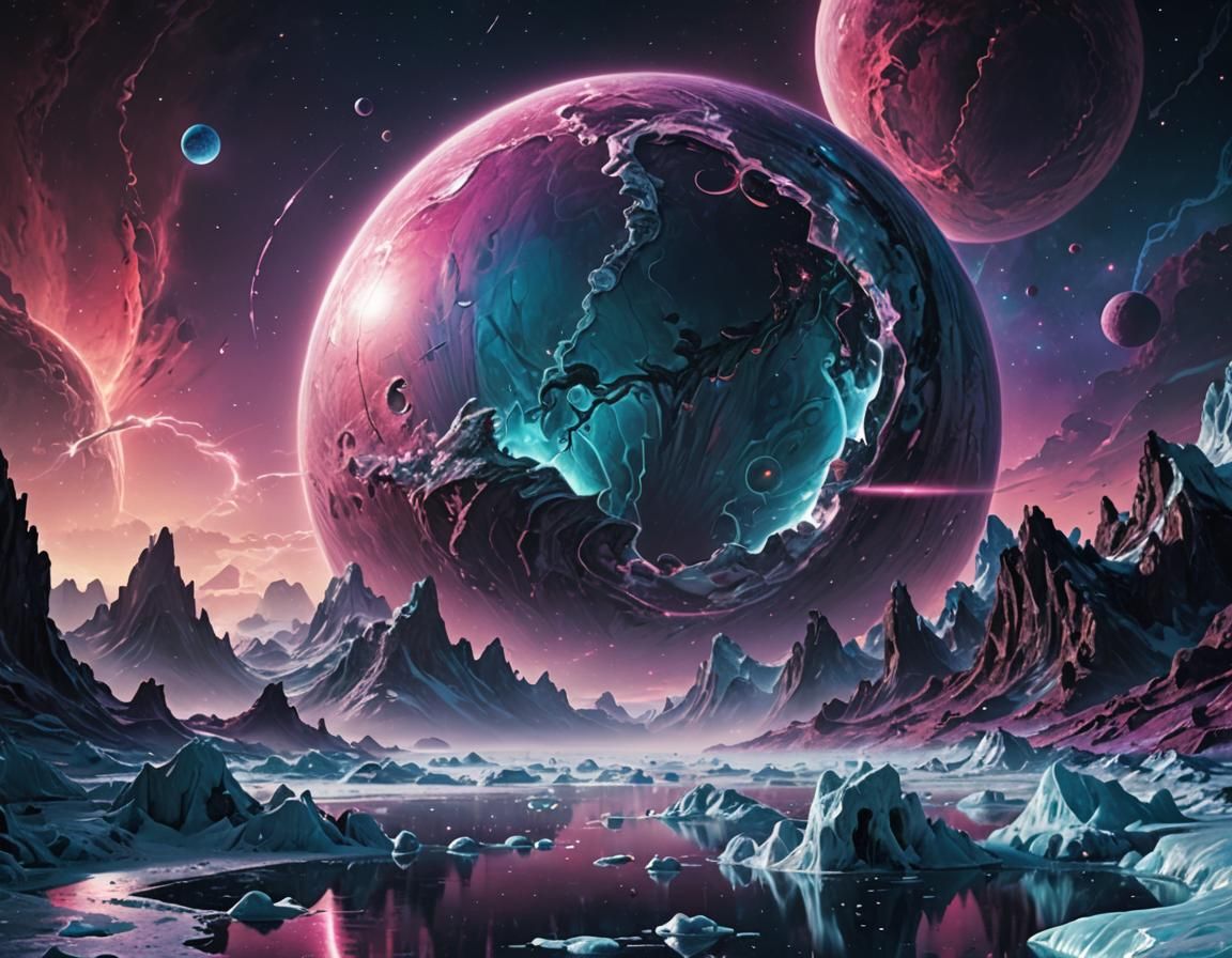 Shining Hollow Planet of Ice