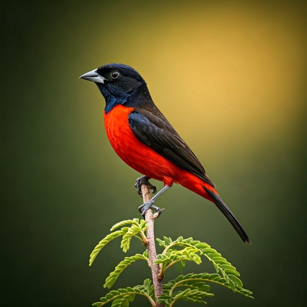 Pájaro de pecho rojo   by @maria camila uribe bermudez