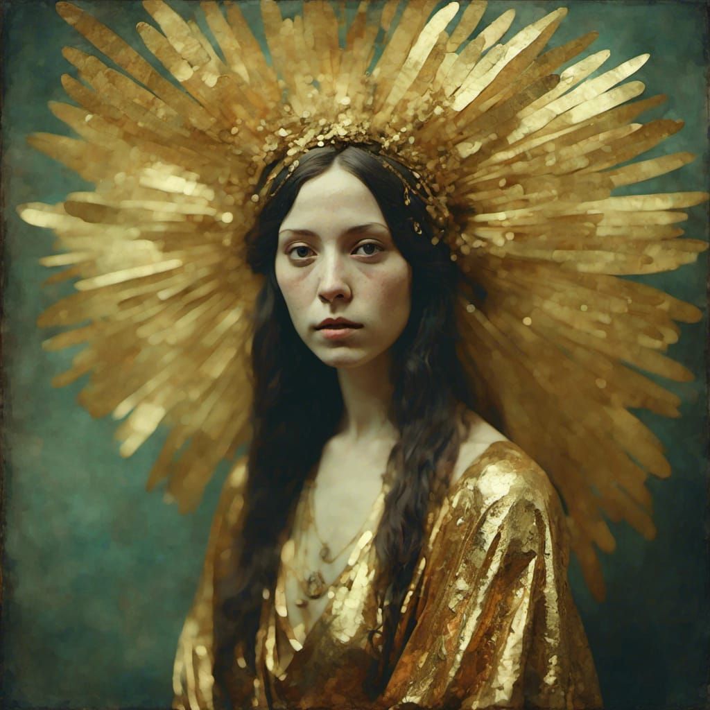 Golden Aura Portrait in Painterly Style