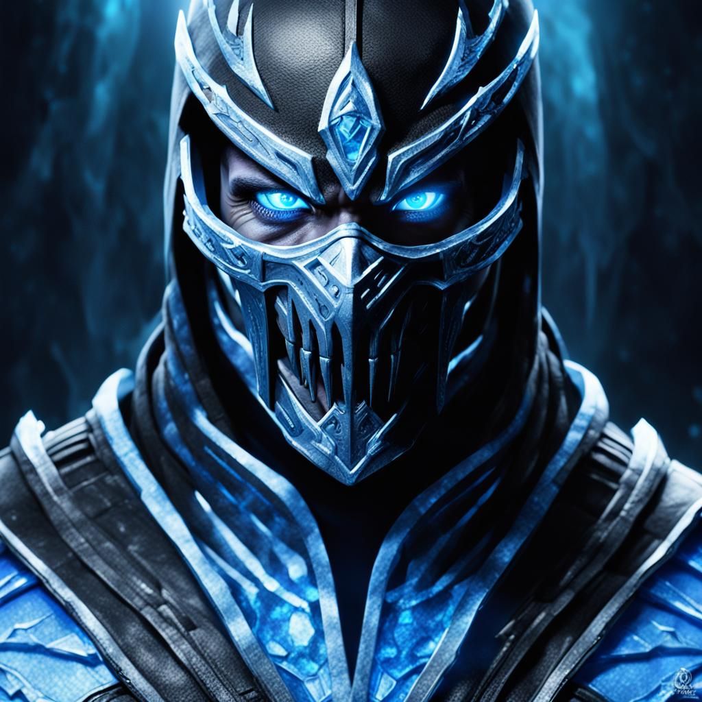 Photorealistic head shoulder portrait of a sinister evil Sub...