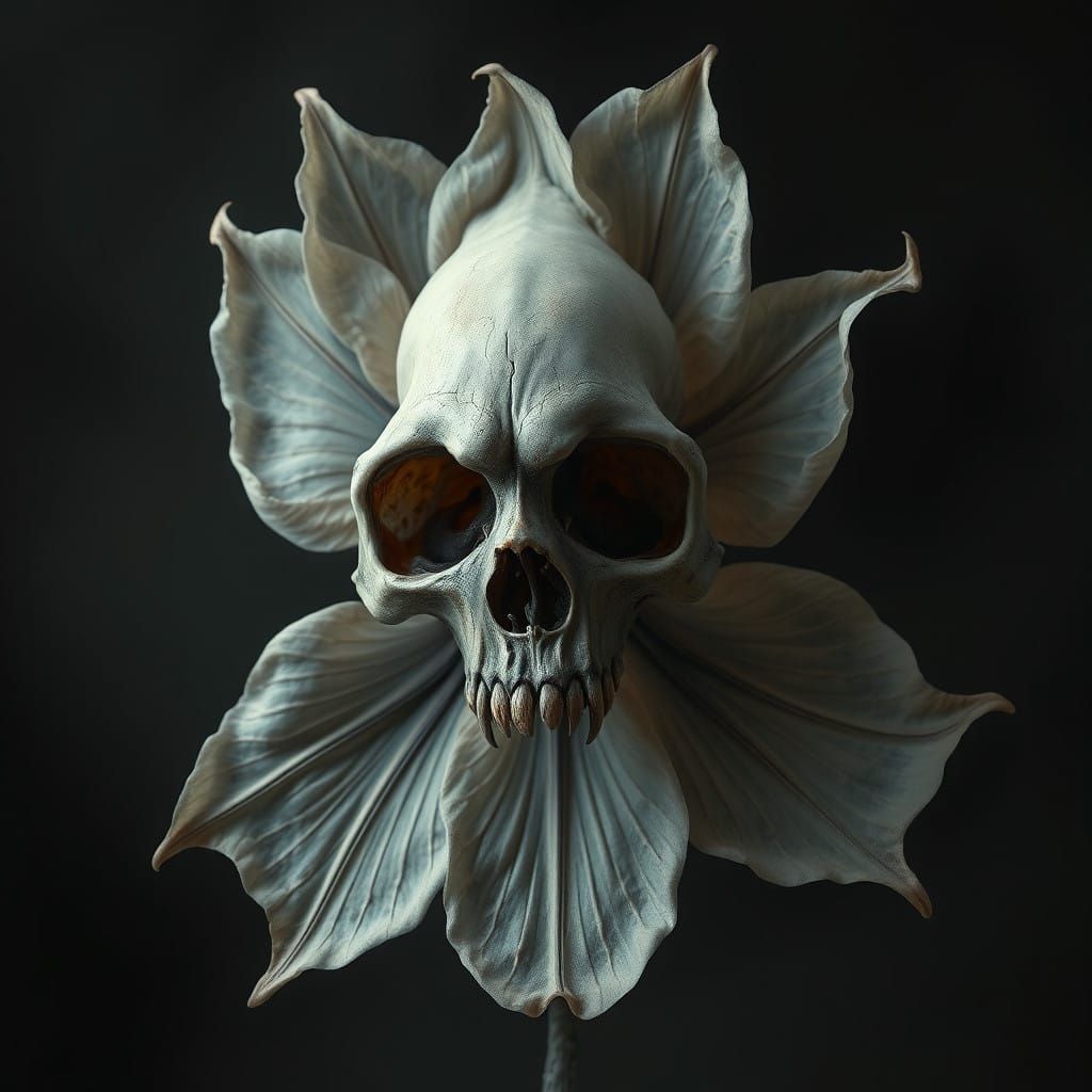 Surreal Dark Fantasy Flower Blooms with Mysterious Aura